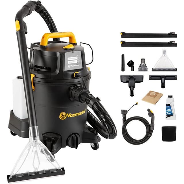 Vacmaster VK1323PFR 1300 W 23 L 3-in-1 Wasstofzuiger Nat- en Droogzuiger met Dubbel Tankontwerp, Vloerreiniger voor Harde Vloeren, Tapijten, Tapijtreinigingsmachine, Hoog Vermogen / Stil / Geluidsarm / Droog / Luchtontvochtiger / Thuis & Commercieel / Kos