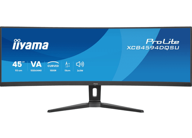 iiyama ProLite XCB4594DQSU-B1 computer monitor 113 cm (44.5") 5120 x 1440 Pixels Dual QHD LED Zwart