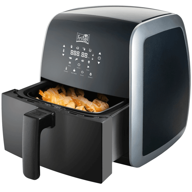 FRITEL Airfryer SnackTastic® 5804 - Heteluchtfriteuse - 3,2L - 1450W - 8 Programma’s - 2 tot 5 Personen - Digitaal Touchscreen - Zacht Leer / Mat Zwart