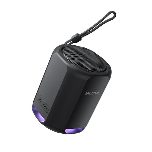 Mlove P1 Draagbare Bluetooth-luidspreker, Bluetooth 5.3, RGB-verlichting, Compacte Hoge-Kwaliteits Geluidskwaliteit, TWS-verbinding - Zwart