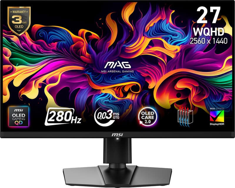 MSI MAG 271QP X28 27" WQHD 280Hz OLED Gaming Monitor — afbeelding 1