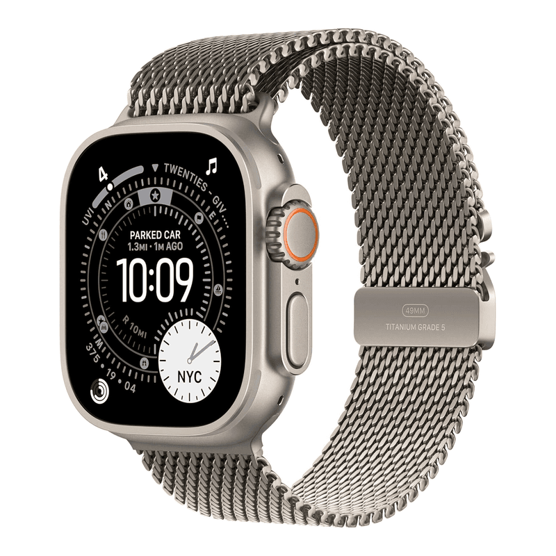 Apple Watch Ultra 3, Milanees Bandje S, Titanium (Titanium) — afbeelding 1