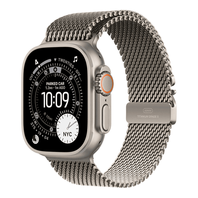 Apple Watch Ultra 3, Milanees Bandje S, Titanium (Titanium)