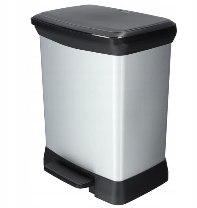 Curver Decobin afvalemmer - 30 liter - metallic - premium opbergoplossing, duurzaam kunststof, moderne huisorganisatie