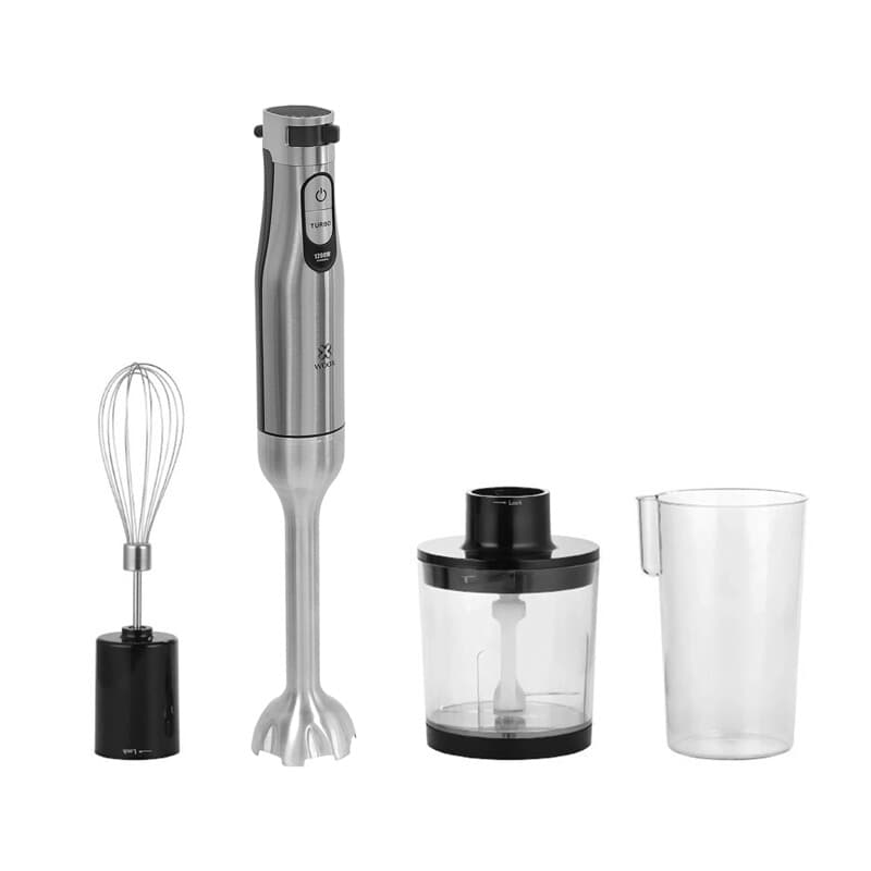 Woox staafmixer met snoer 1200W, 4-in-1 set met hakmolen, garde en melkopschuimer, traploze snelheidsregeling, ideaal voor soep, babyvoeding en smoothies — afbeelding 1