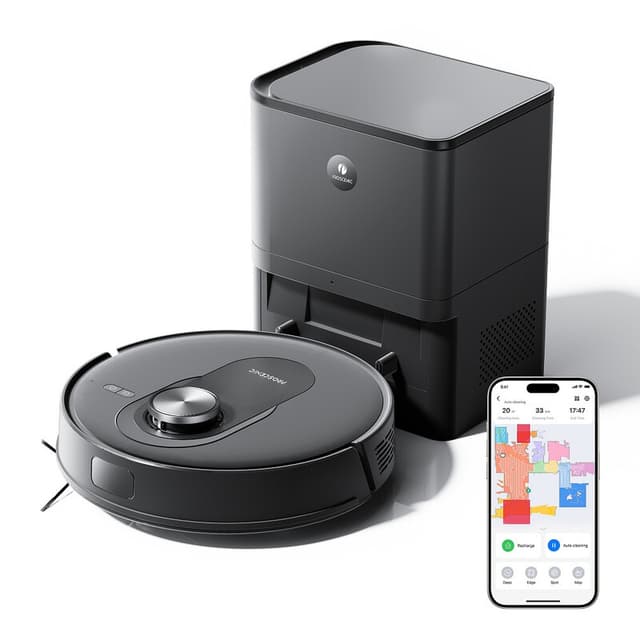 Q8-Max robotstofzuiger met dweilfunctie, 8000 Pa, 200 min, robotstofzuiger met afzuigstation, 3 liter stofzak, intelligente lasernavigatie met 5 kaarten, app-bediening, Alexa