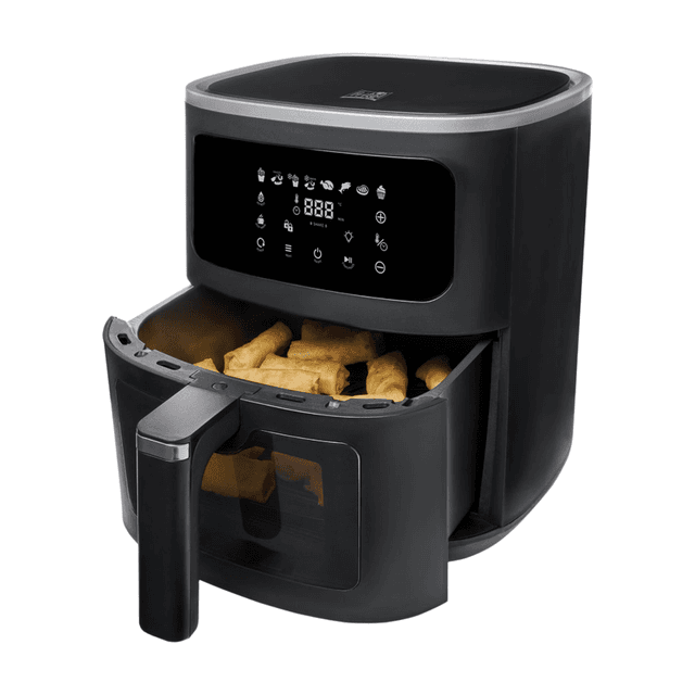 Fritel Airfryer SnackTastic® 7520 - Heteluchtfriteuse - 6 L - 1500 W - 8 programma’s - Voor 2 tot 6 personen - Touchscreen - Verlicht kijkvenster - PFAS-vrij
