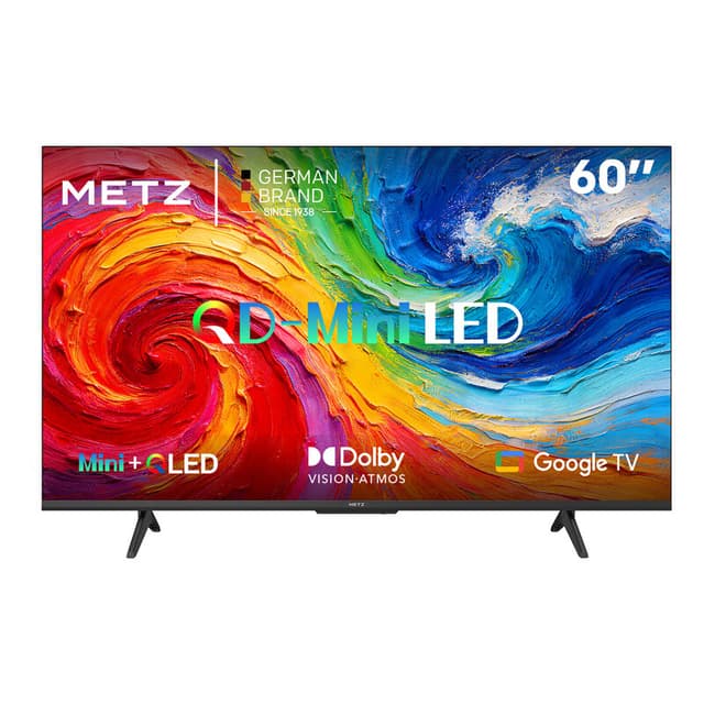 METZ QD-MiniLED 60MNH7000Z, Dolby Vision & Atmos, HDR10+, Brightness Booster, Full Array Local Dimming, 60Hz, HSR Refresh Rate Boost, VRR, HDMI 2.1, Google TV