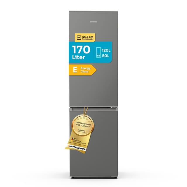 Black Friday Deals!Heinrich's koel-vriescombinatie 170 liter, XXL, koelkast met vriezer, koelkastinhoud 120 L, vriesvak 50 L, stil 40 dB, grote vriesbakken, (energieklasse E, roestvrij staal)