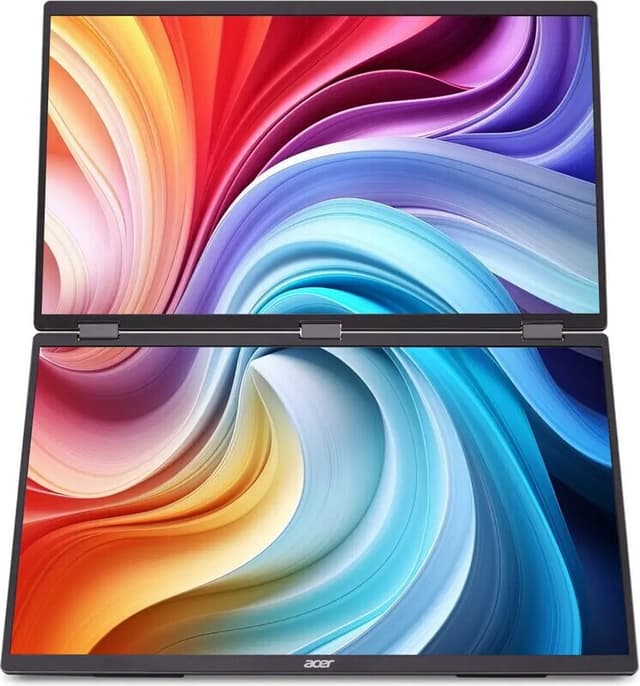 Acer PD193QTE - Opvouwbare, draagbare dual-screenmonitor met touch – 18,5 inch - Draagbaar - 100 Hz