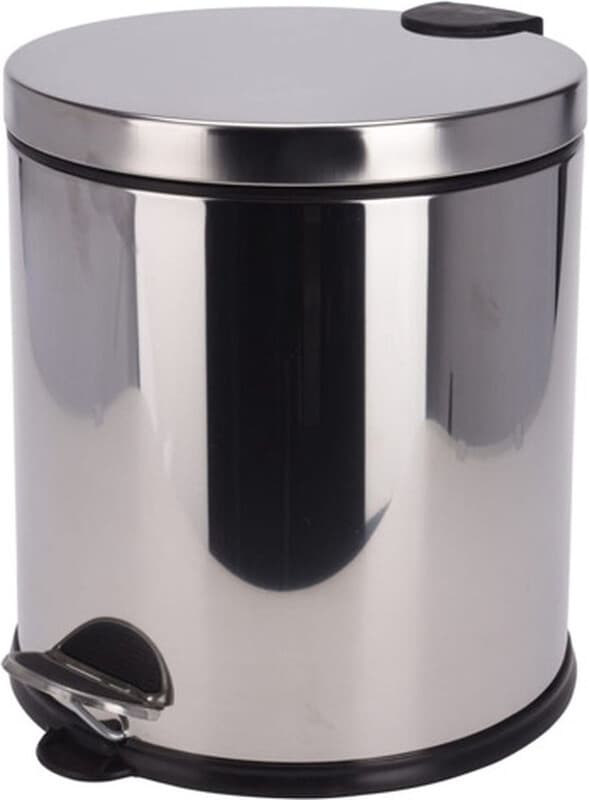 Excellent Pedalafvalemmer - 20 Liter, Zwart en Zilver