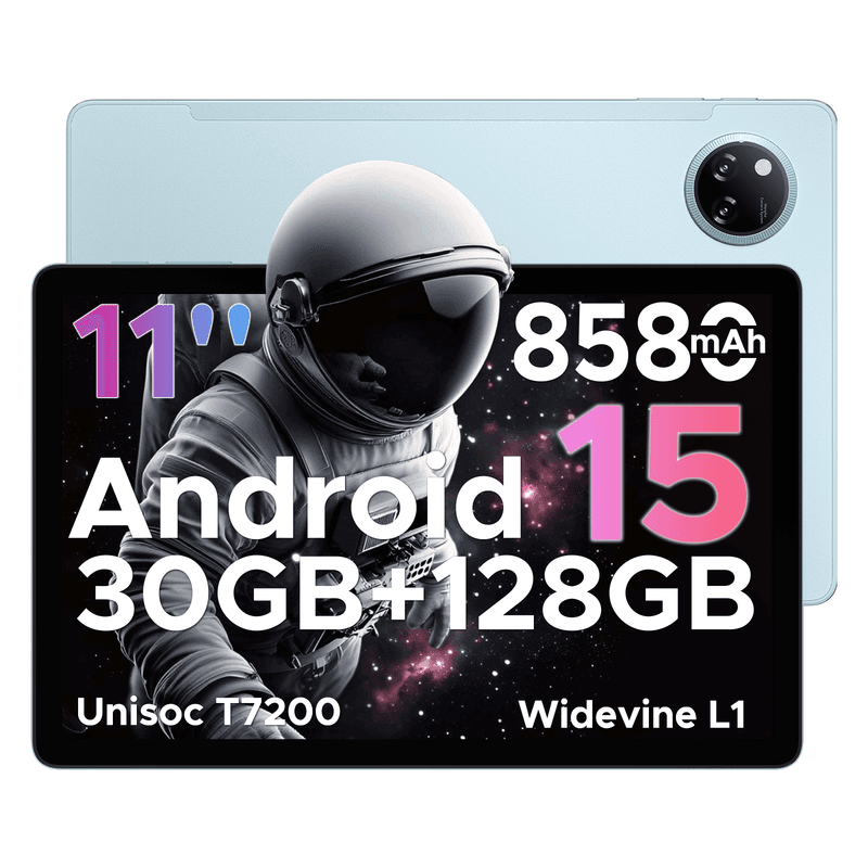 DOOGEE Tab A9 Pro+ Android 15-tablet, 11 inch, 30 GB RAM + 128 GB opslag/2 TB uitbreidbaar, octa-core, 90 Hz HD-display, 8580 mAh batterij, 5G wifi, Widevine L1, dubbele luidspreker en gezichtsontgrendeling - Blauw — afbeelding 1