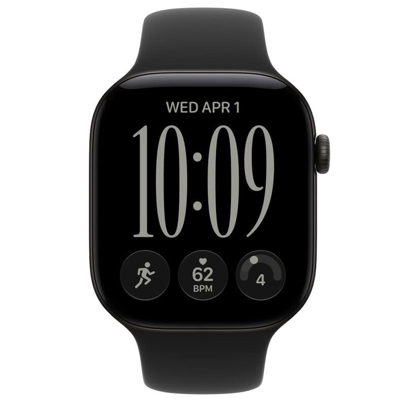 Apple Watch Series 12 GPS + Cellular 46 mm Zwart Aluminium Kast met Zwart Sportband - M/L — afbeelding 1