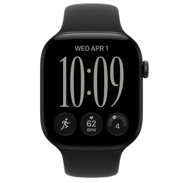 Apple Watch Series 12 GPS + Cellular 46 mm Zwart Aluminium Kast met Zwart Sportband - M/L