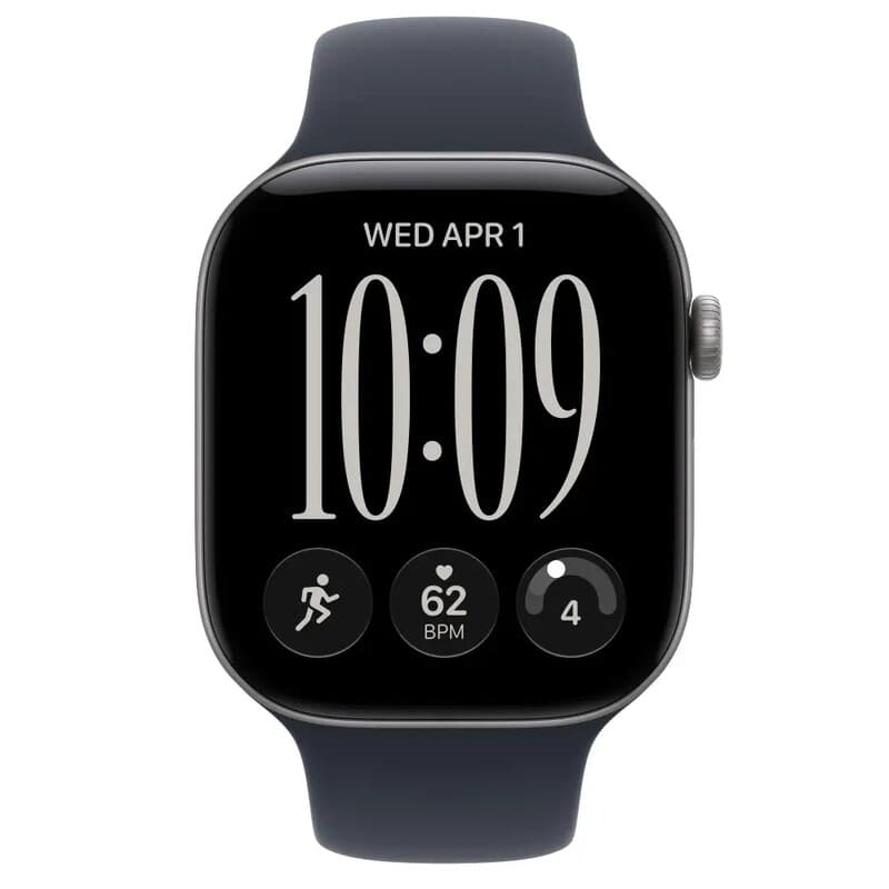 Apple Watch Series 12 GPS + Cellular 46 mm spacegrijs aluminium kast met navyblauw sportbandje - M/L — afbeelding 1