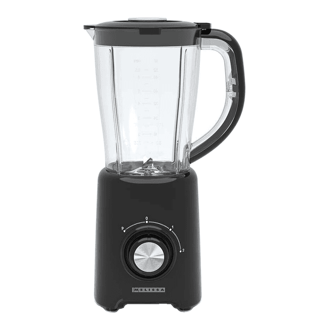 MELISSA Blender | 800 W | 2 snelheden + puls | 4 roestvrijstalen messen | 1,5 L plastic kan | Zwart