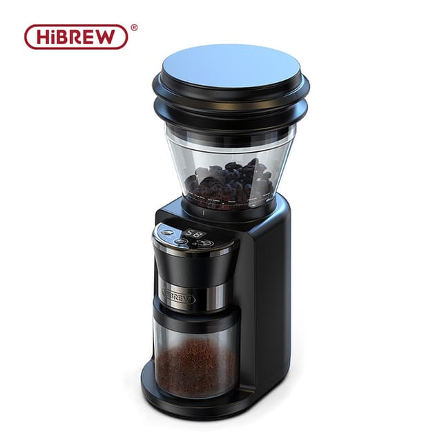 HiBREW G3 automatische koffiemolen met maalschijven met 34 maalstanden voor espresso, Turkse koffie en filterkoffie, zichtbaar bonenreservoir