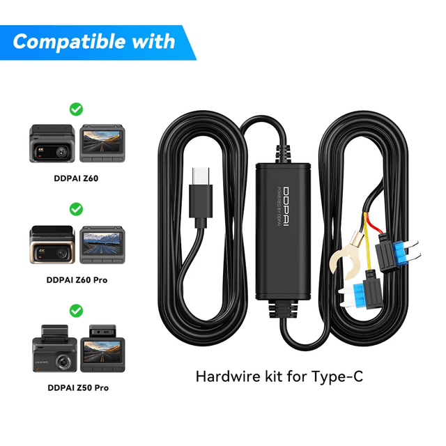 DDPAI vaste-aansluitkit voor dashcam voor 24 u-parkeerbewaking voor Z60/Z60 Pro/MINI2X/Z50 Pro/N2