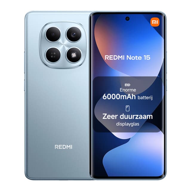 Xiaomi REDMI Note 15 8/256 Blauw 4 G smartphone 6,77" FHD 6000 mAh batterij 33 W turbo opladen 108 MP hoofdcamera IP64 Bluetooth 5.3 NFC Dual SIM, NFC