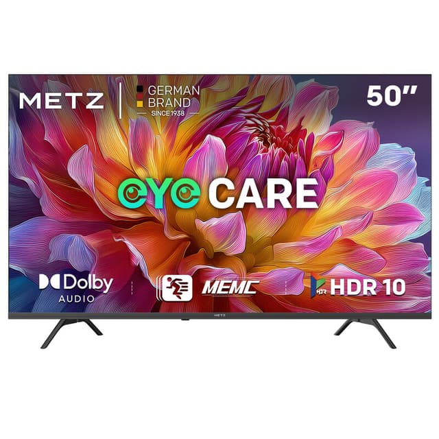 METZ UHD 50 Inch (127cm) Smart TV, 50MUF7000Z, HDR10, Dolby Vision & Atmos, MEMC, Lage Blauwlicht, Google TV, Googlecast, Tuner DVB-T/T2/C/S/S2