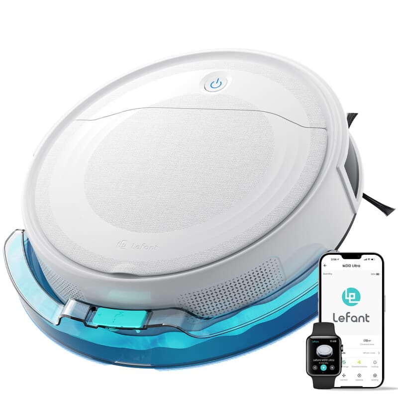 Lefant M310 Ultra Robotstofzuiger 6000Pa zuigkracht met ToF-lasernavigatie, nauwkeurige obstakelvermijding, anti-klit, ideaal voor dierenhaar en harde vloeren, bediening via app/Alexa — afbeelding 1