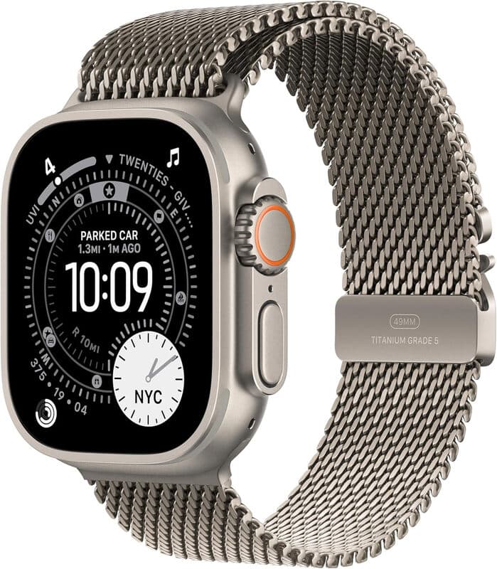 Apple Watch Ultra 3, Milanees Bandje S, Titanium (Titanium) — afbeelding 1