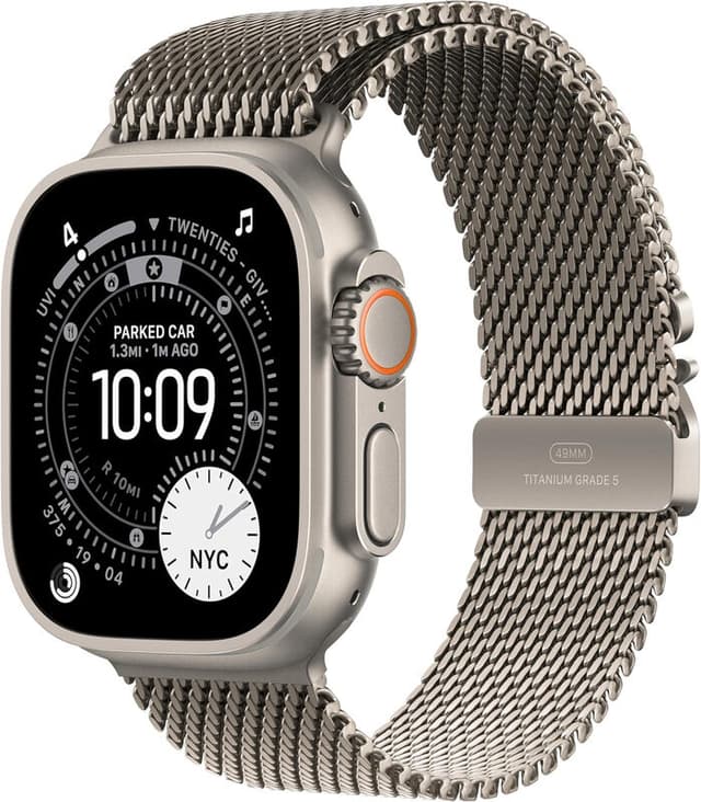 Apple Watch Ultra 3, Milanees Bandje S, Titanium (Titanium)