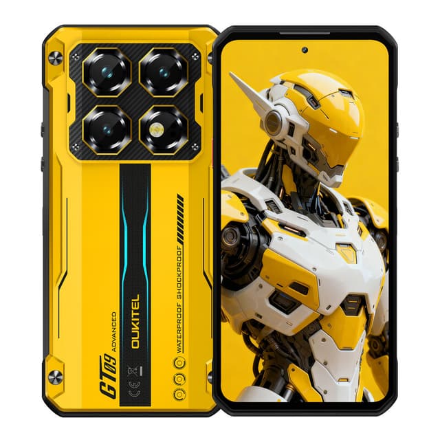 OUKITEL WP60 5G Gele Robuuste Telefoon 7,2'' HD+ Display 10.000 mAh Grote Batterij 108 MP Camera Android 15 (16 GB + 512 GB NFC) Dual SIM
