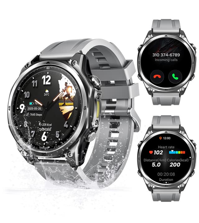 DOOGEE ANYWISE W1 Lite 1,43" AMOLED Smartwatch, Bluetooth, 170+ Sportmodi, 5 ATM, 12-Dagen Batterij, Goud