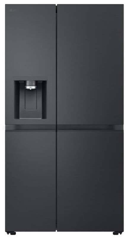 LG GSLE91EVAC zij-naast-zij koelkast, Klas C, 628 liter | wifi, dispenser zonder afsluiting, UVnano-technologie, Metal-fris, koelende deur | zwart staal