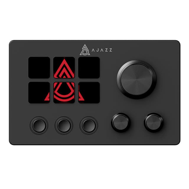 AJAZZ AKP03E Desktop-assistent LCD-display Multimedia-controller Eénknopsbediening Aanpasbare knoppen All-in-one live streaming console Plug-and-play desktop uitbreiding Elektronisch display voor zelfmedia creatie/kantoorproductiviteit