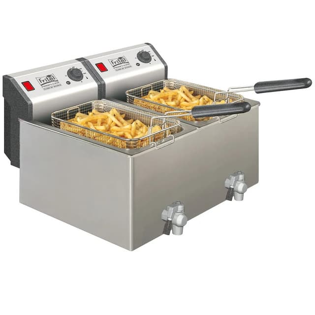 Fritel Friteuse Profi 4920 Duo - Professionele Dubbele Friteuse - 2x 8 L - 2x 3300 W - Stofdeksel - Aftapkraan - Geschikt voor Olie en Vast Vet