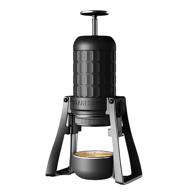 STARESSO Espressomachine, handmatige draagbare koffiezetapparaat, compatibel met gemalen koffie, met drukfilter, espressomaker voor thuis, reizen, kamperen en kantoor, niet-elektrisch
