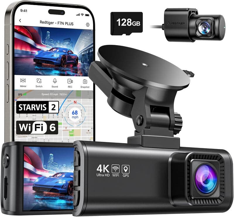 REDTIGER F7NP(V07) dashcam, uitvoering met één lens — afbeelding 1