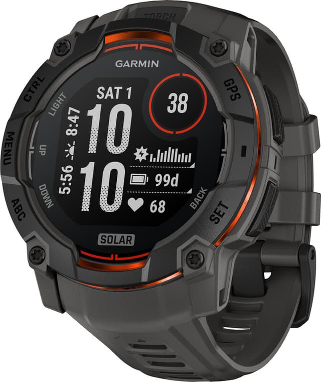 GARMIN Instinct 3 Solar - smartwatch - 50 mm - houtskool/zwart