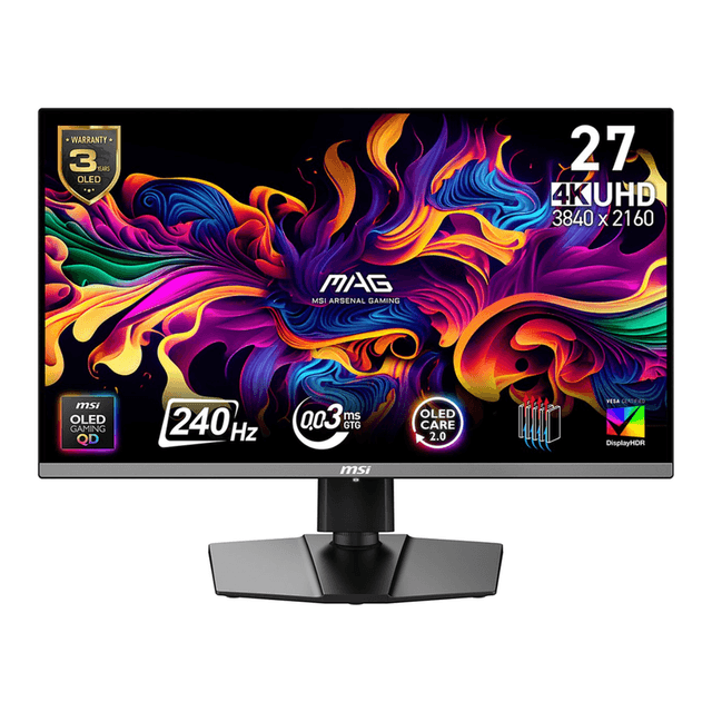 MSI MAG 272UP QD-OLED X24 monitor 67,3 cm (26,5 inch) 3840 x 2160 pixels 4K Ultra HD Zwart