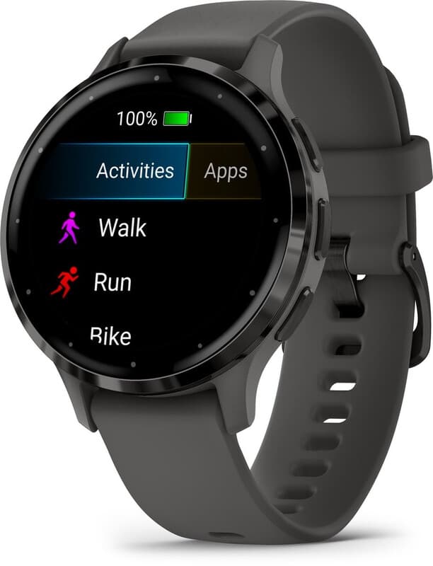 GARMIN Venu 3S - 41 mm Smartwatch - Zwart - Donkergrijs Siliconen Bandje