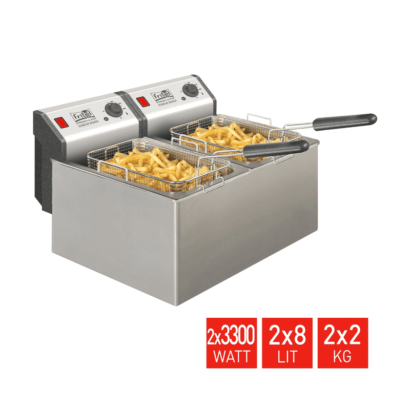 FRITEL Friteuse Profi 4905 Duo - Professionele Dubbele Friteuse - 2x 8L - 2x 3300W - Stofdeksel - Geschikt voor Olie en Vast Vet — afbeelding 1