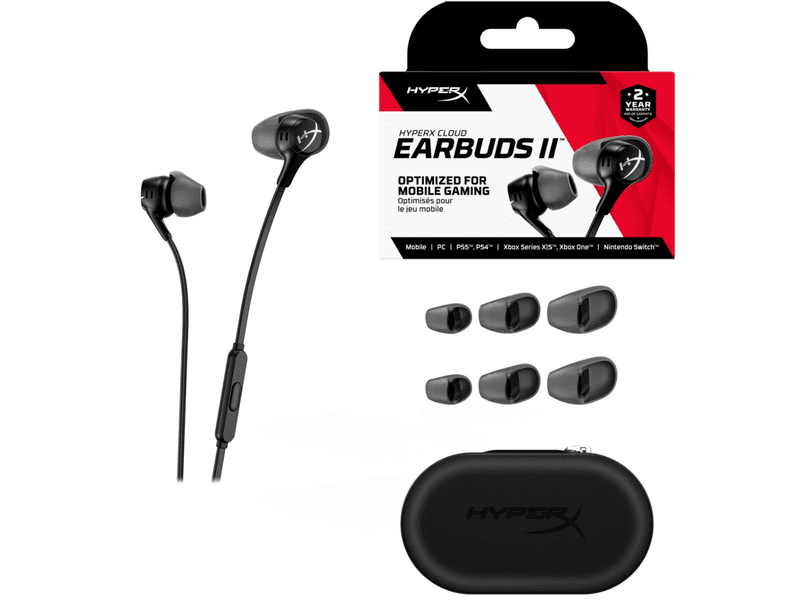 HyperX Cloud Earbuds II - Gaming-oordopjes met microfoon - Zwart - PC/PlayStation/Xbox/Nintendo Switch/Mobiel — afbeelding 1