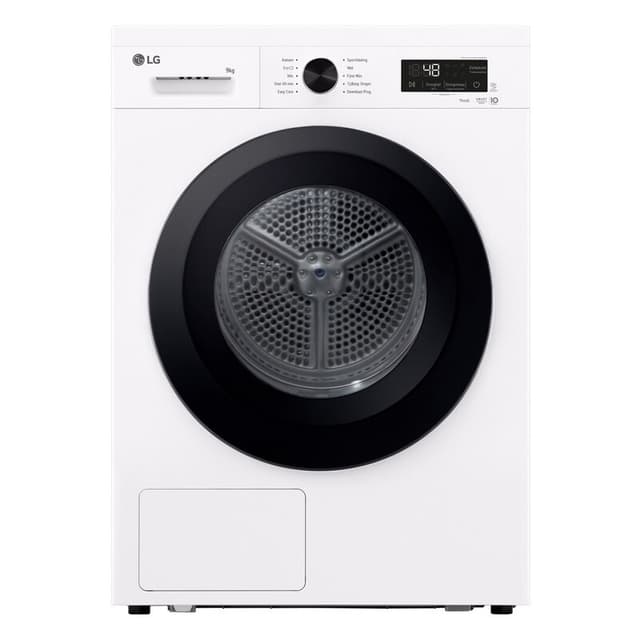 LG RHX1009NWK Vrijstaande wasdroger - 9 kg capaciteit - Warmtepomp - Energieklasse A+++ - ThinQ Smart Pairing - Wit