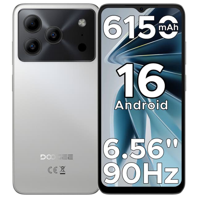DOOGEE Note 56 smartphone, 24 GB RAM + 64 GB, 6150 mAh batterij, 6,56" 90 Hz display, 8 MP camera, naturel