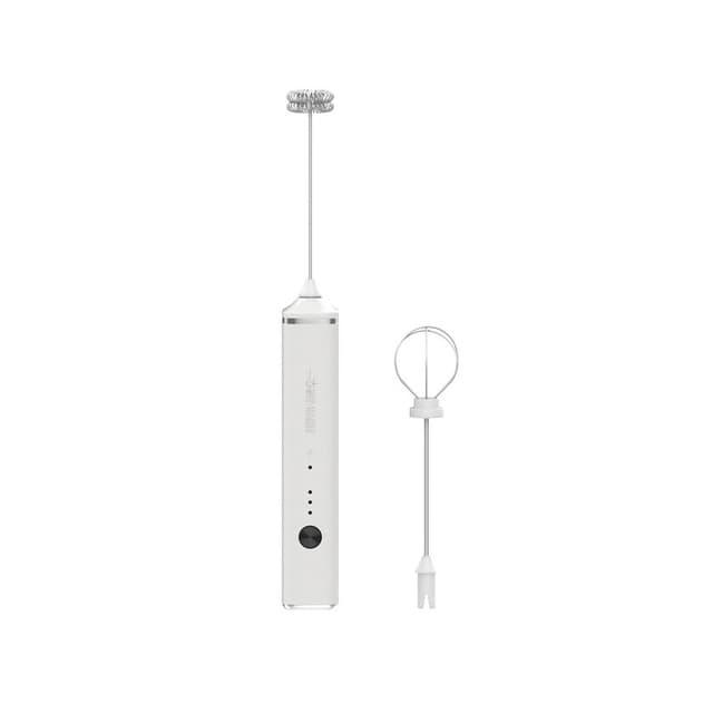 MHW-3BOMBER Elektrische melkopschuimer, 3-in-1 handfoamschuimer voor warm/koud schuim, roestvrijstalen garde, koffieopschuimer voor cappuccino/latte - Wit