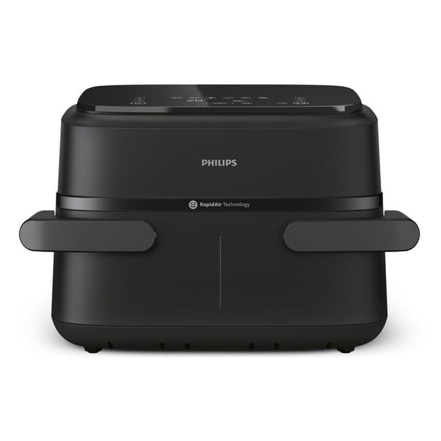 PHILIPS 1000 Serie Dual Basket Airfryer – 7,1 L – Zwart – Voor 5 personen – 10 Kookfuncties (NA154/00)