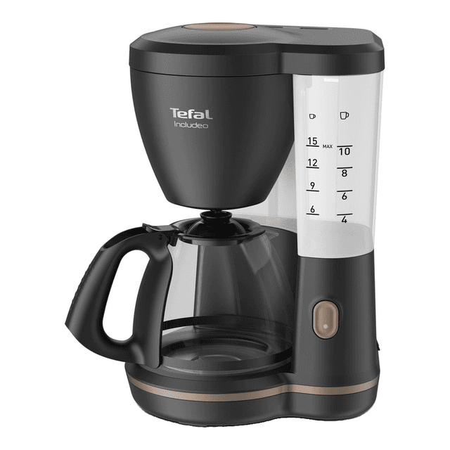 Tefal koffiezetapparaat CM5338 voor rechts- en linkshandigen, filter, 1,25 l, 10 tot 15 kopjes, filterhouder met dubbele handgreep, gemakkelijk te verwijderen, ergonomische handgreep