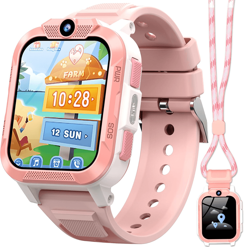 Blackview Z40 Pro 1,85" Smartwatch voor kinderen, Tap-to-Friends-functie, GPS+WiFi+LBS, 850 mAh, SOS-knop, 4G, Schoolmodus (geen games), IP68, stappenteller, roze — afbeelding 1