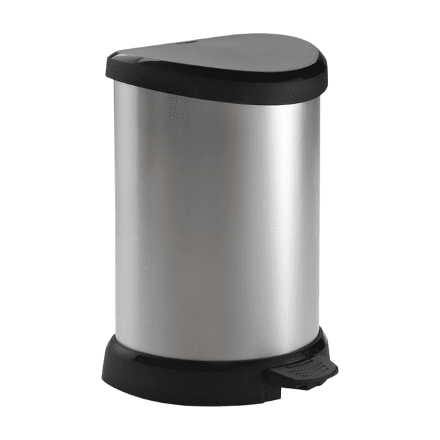 Curver Curver Decobin afvalemmer - 15 liter - metallic - gerecycled kunststof - premium opbergoplossing, duurzaam kunststof, moderne huisorganisatie