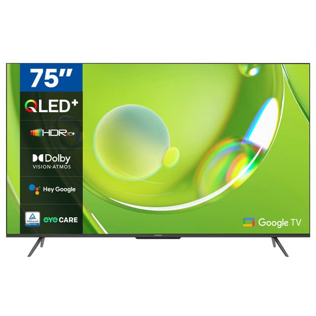 METZ Smart TV, MQD7500Z, 75" (191 cm), QLED, 4K UHD, HDR 10, Google TV, HDMI en USB, Slim, Modern, Zwart