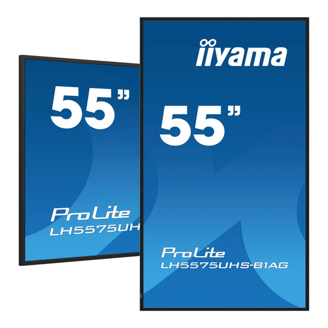 iiyama LH5575UHS-B1AG 138,7 cm 4K UHD professioneel digitaal display voor 24/7 gebruik, met Android besturingssysteem, FailOver en Intel SDM-slot, zwart.