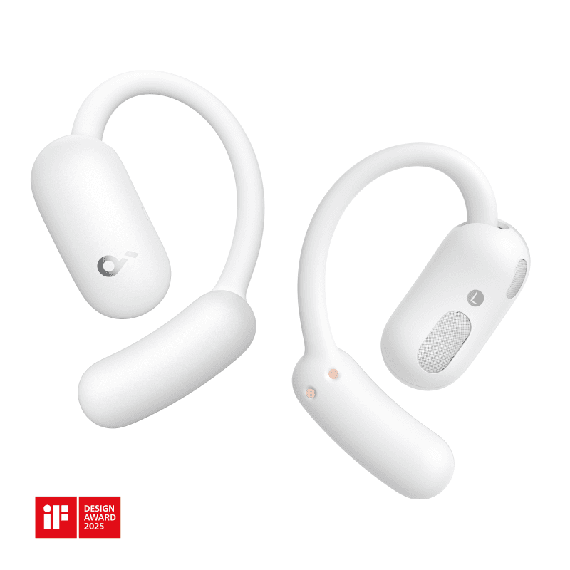 Soundcore AeroFit 2, draadloze open-ear hoofdtelefoon voor bellen, muziek, sport en dagelijks gebruik - wit — afbeelding 1