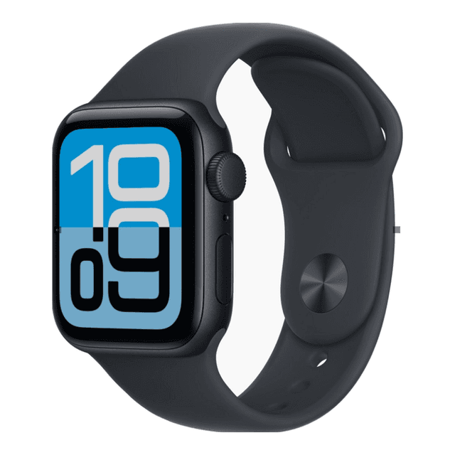 Apple Watch SE 3 GPS + mobiele connectiviteit 40 mm Middernacht aluminium kast met Middernacht sportband - S/M